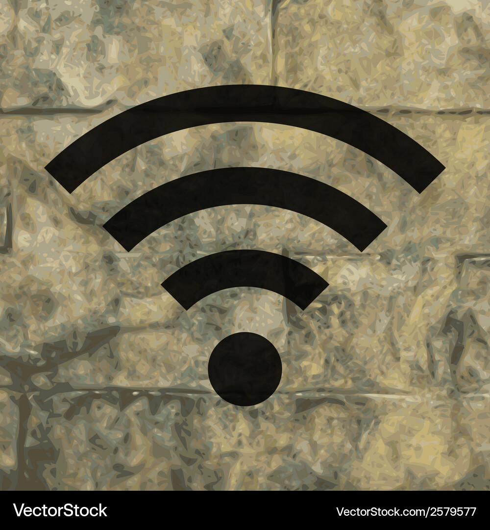 Wi-fi flat modern web button and space for your Vector Image