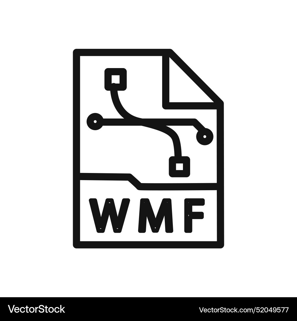 Wmf file document icon linear graphics sign Wmf file document icon linear graphics sign vector image
