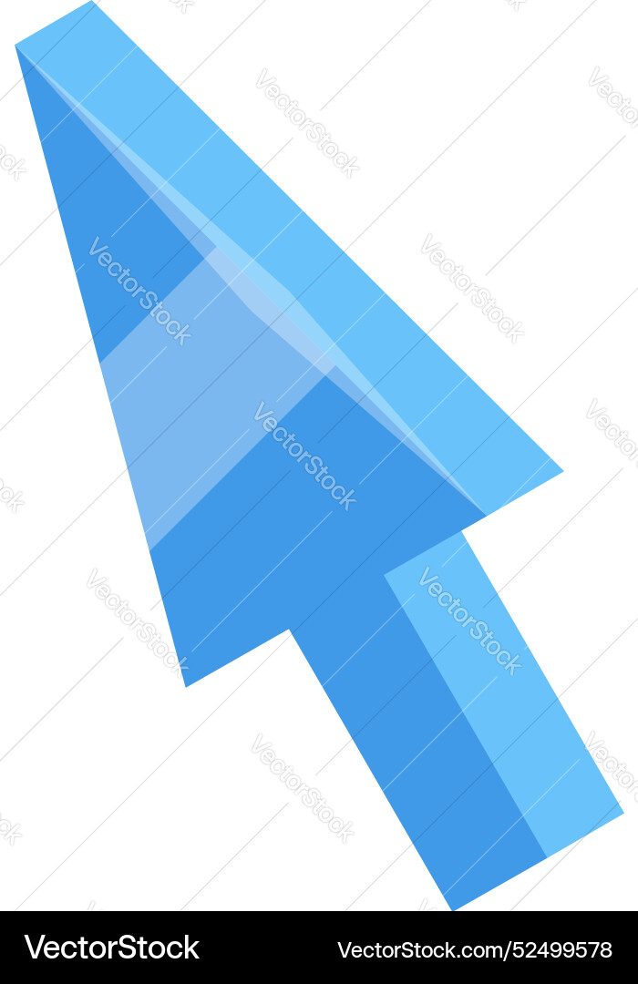 Blue cursor pointing up right showing mouse Blue cursor pointing up right showing mouse vector image