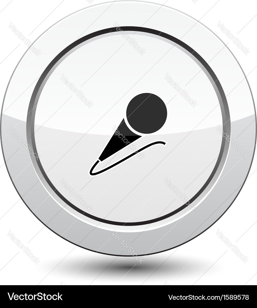 Button with microphone Vector Image