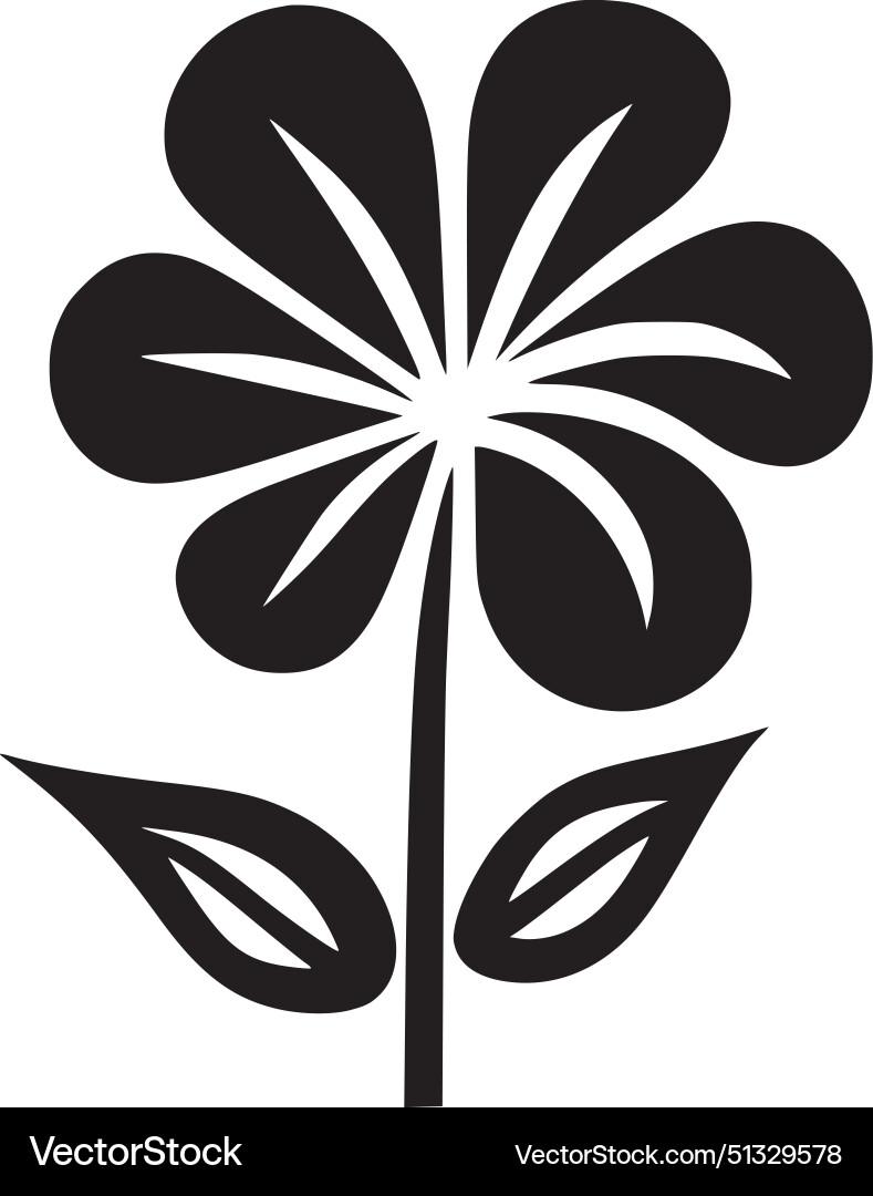 Flower - black and white Flower - black and white Vector Image