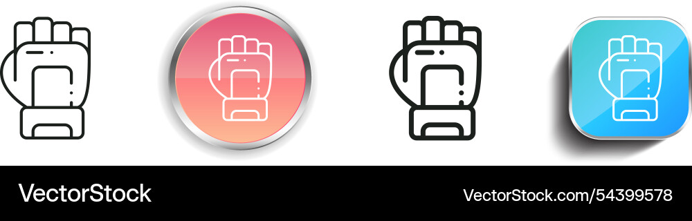 Glove icon thin linear regular and button style vector image