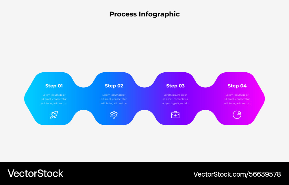 Gradient 4 step process infographic with icons Gradient 4 step process infographic with icons vector image