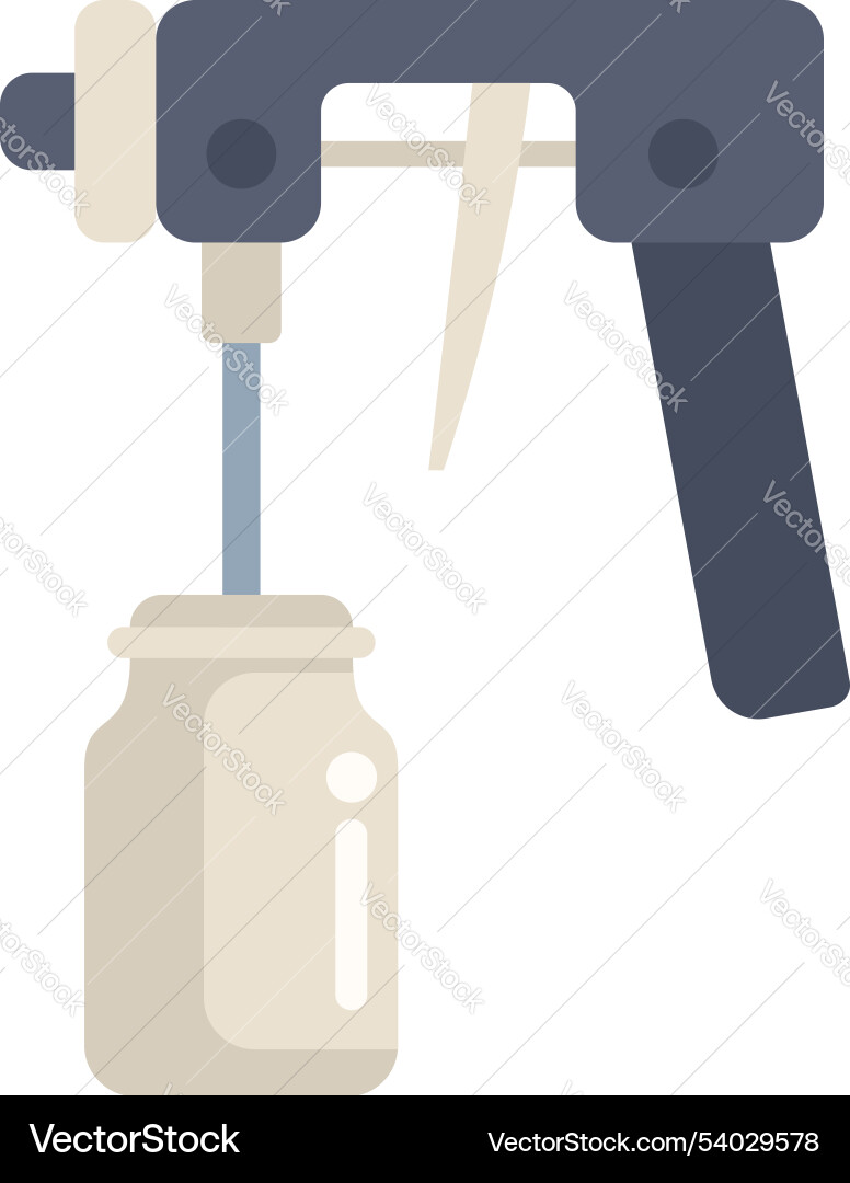 Professional spray gun holding paint container Vector Image