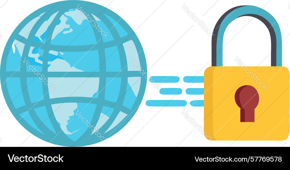 Secure global network protected international vector image