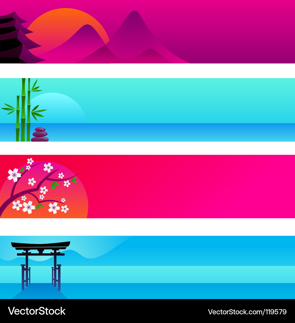 Asian Banner Templates Vector Image