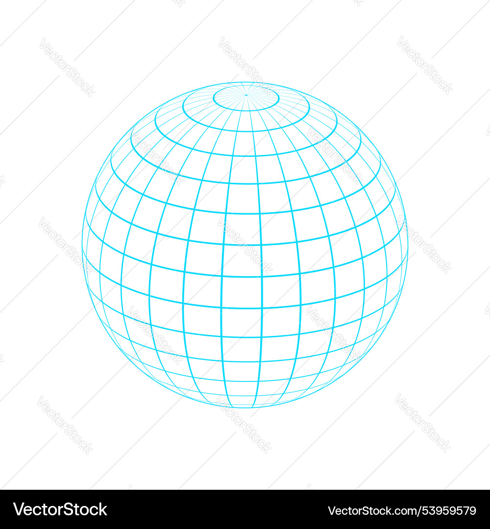 Cyberpunk 3d grid pattern ball Cyberpunk 3d grid pattern ball vector image