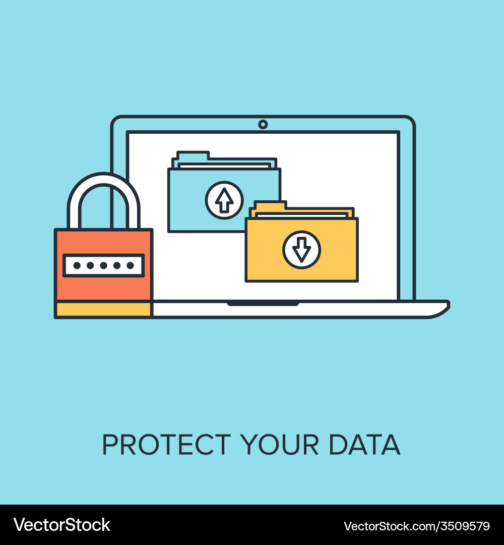 Data Security Concepts Vector Image