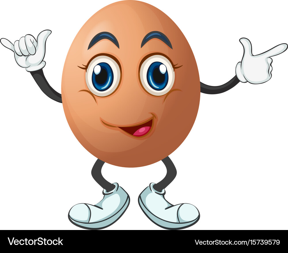 Egg with happy face Royalty Free Vector Image - VectorStock