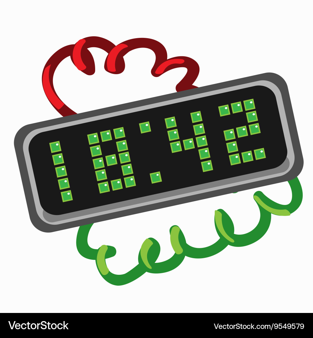 Electronic retro clock with led dial Vector Image