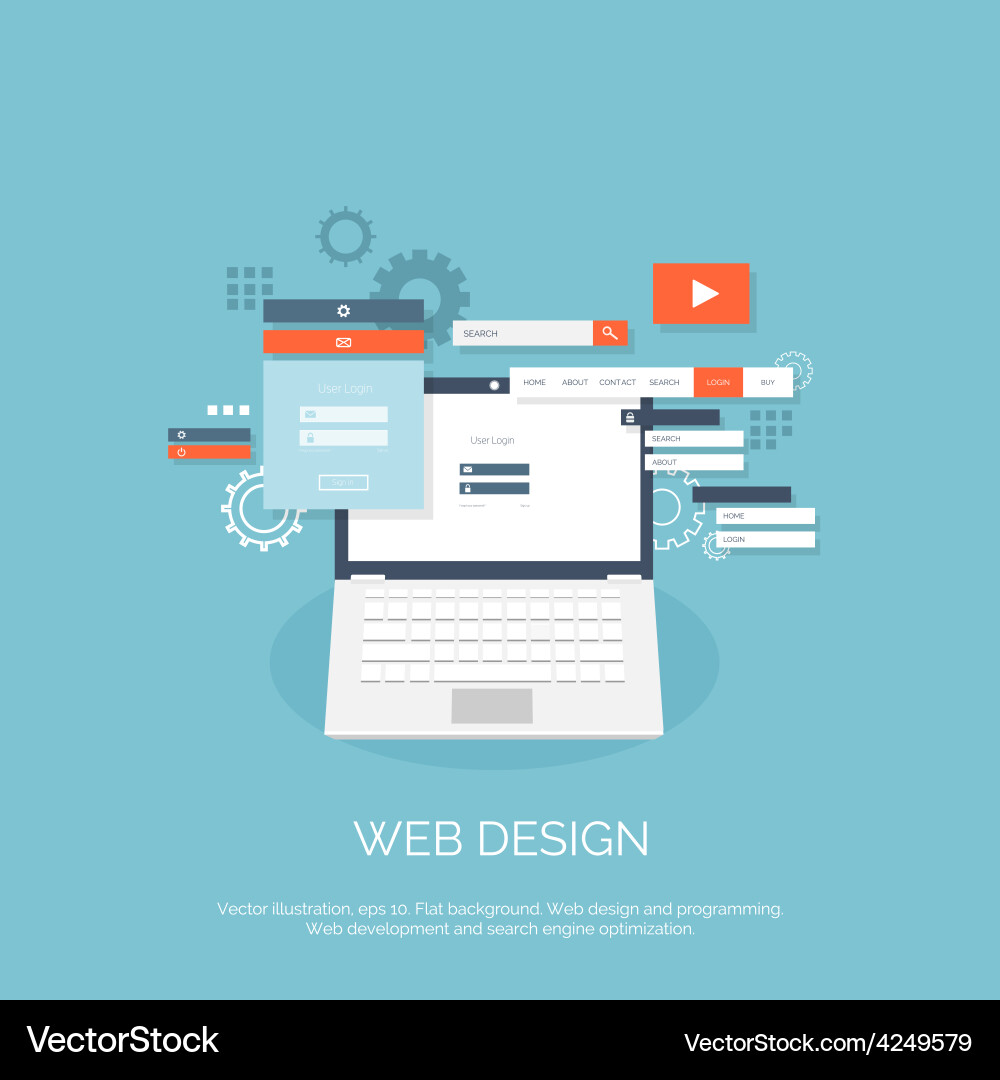 Flat computing background Vector Image