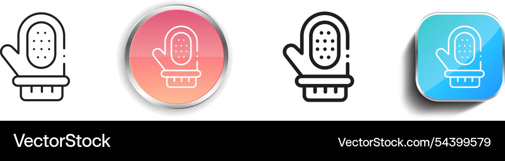 Glove icon thin linear regular and button style vector image