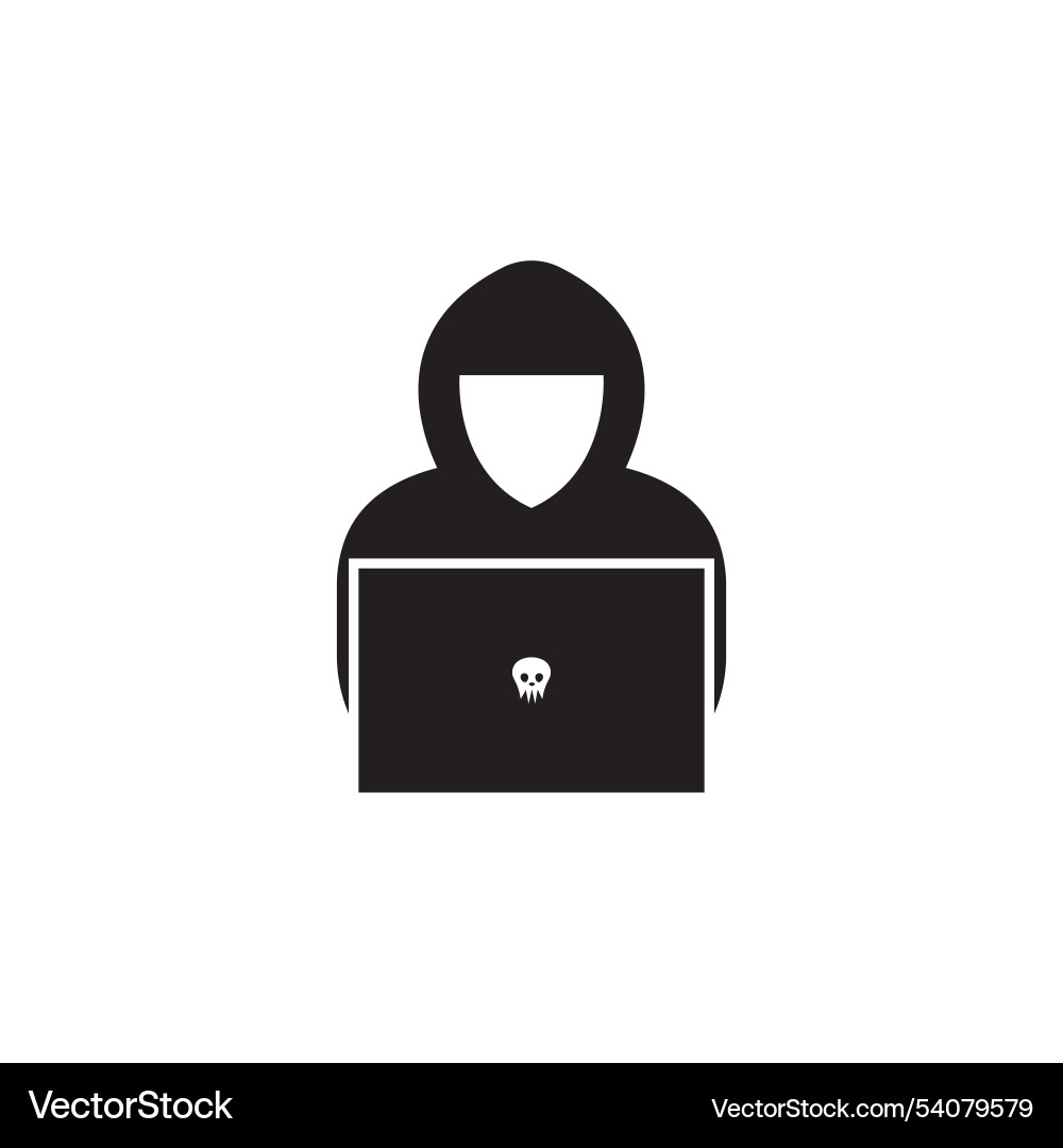 Hacker icon logo background vector image