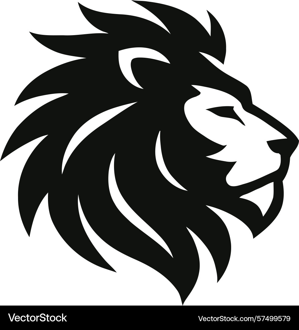 Lion logo design symbol of strength and majesty Lion logo design symbol of strength and majesty Vector Image