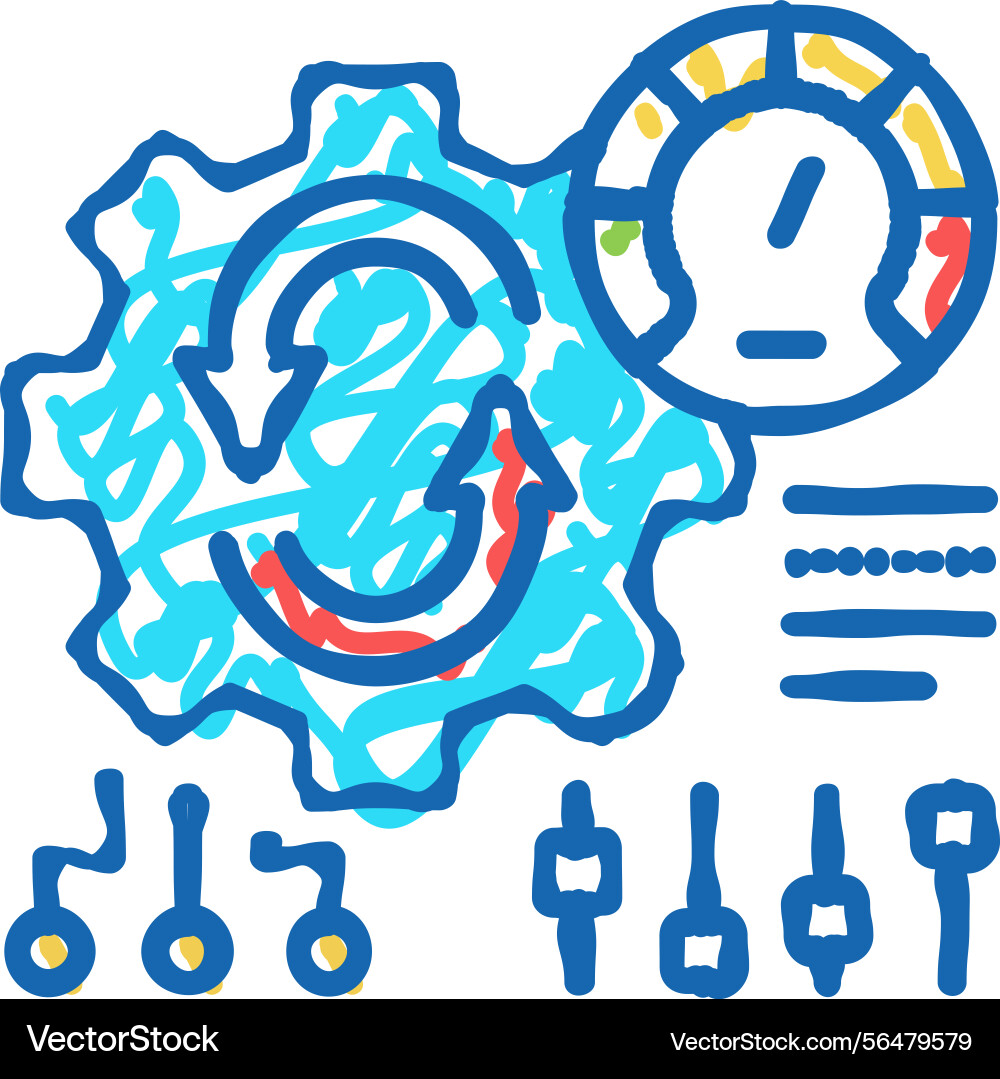 Working process optimize icon doodle Working process optimize icon doodle vector image