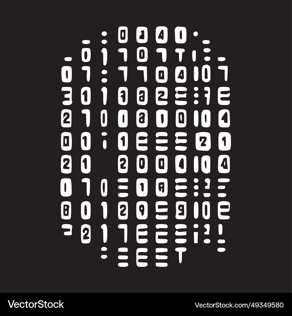Binary code - black and white isolated icon vector image