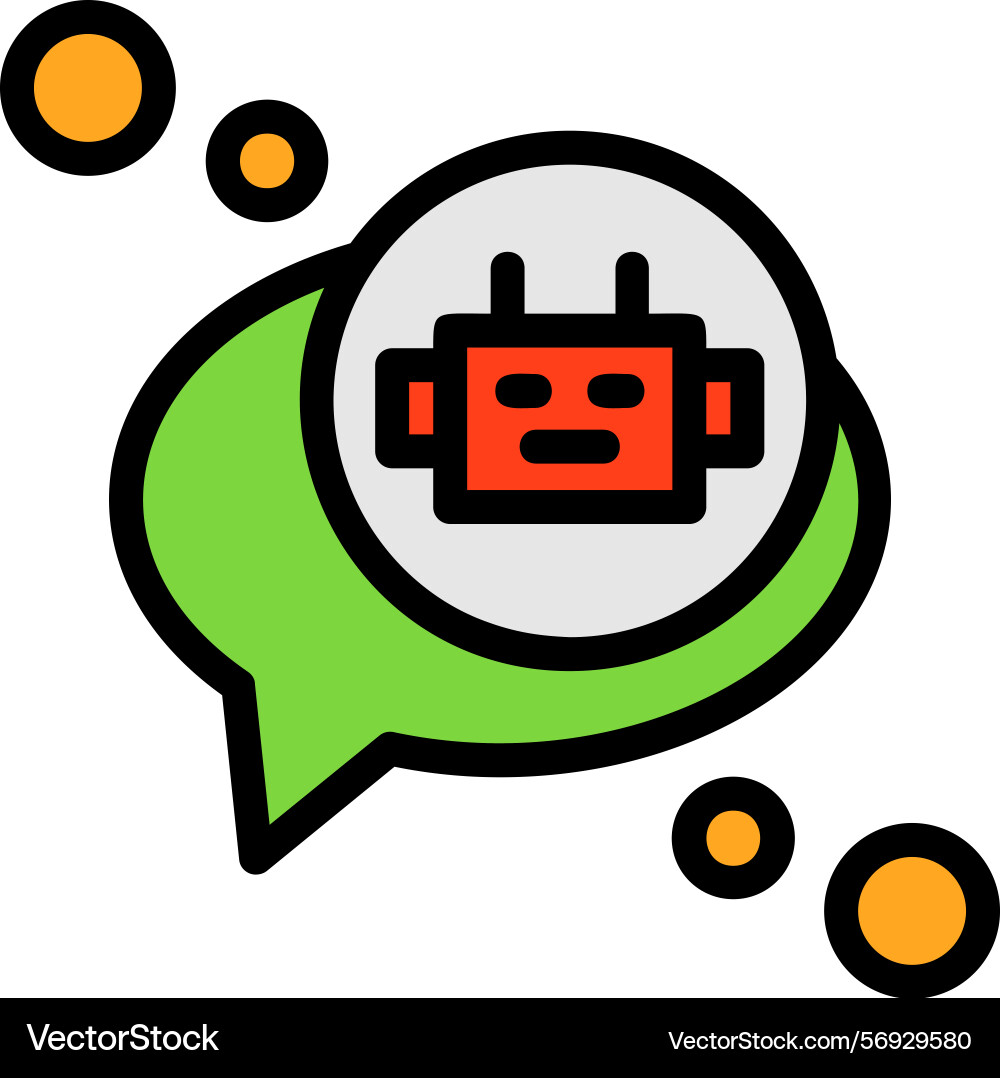 Chatbot line filled style icon design Vector Image