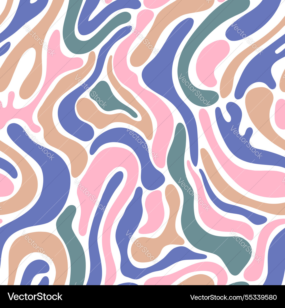 Flowing Line Pattern - Pastel Curves Vector Image