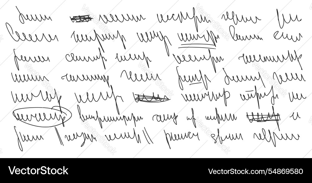 Illegible fake decorative cursive script message Illegible fake decorative cursive script message vector image