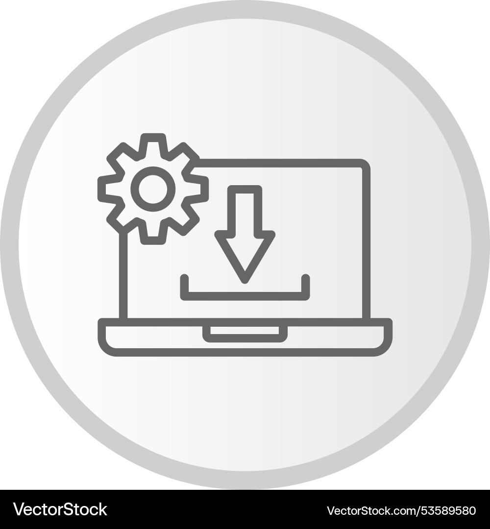 Install line circle grey icon Vector Image
