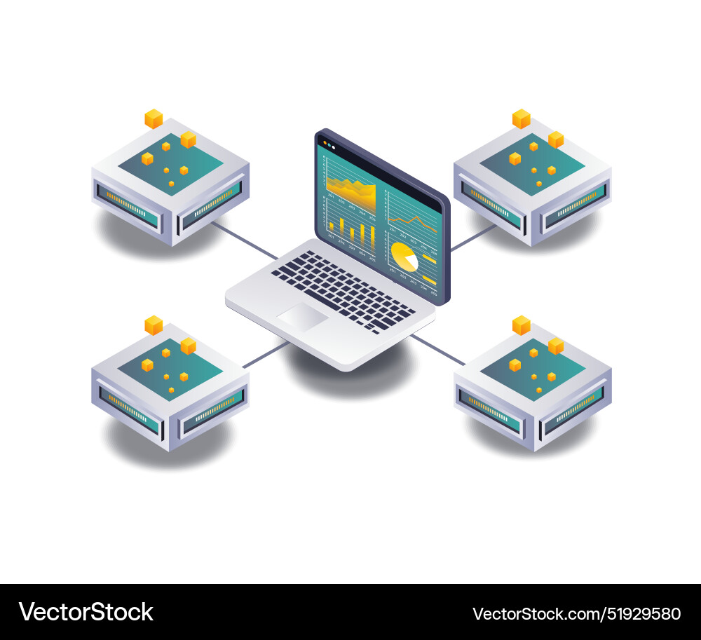 Network analyzing business data development Network analyzing business data development vector image