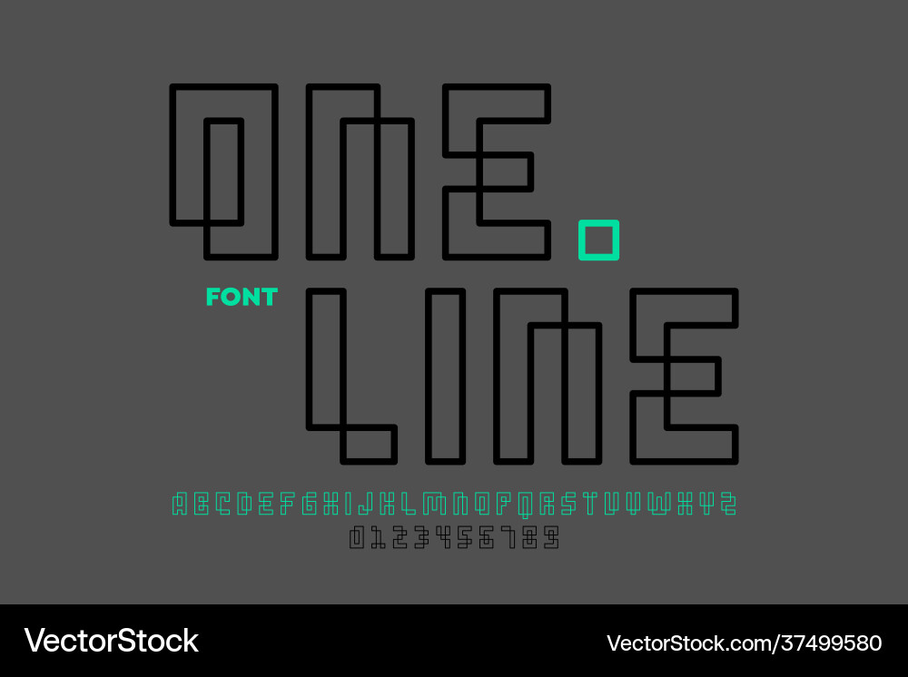 One line style font One line style font vector image