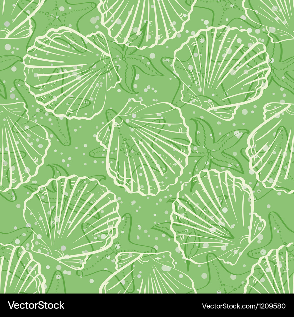 Seashell Pattern Background Vector Image