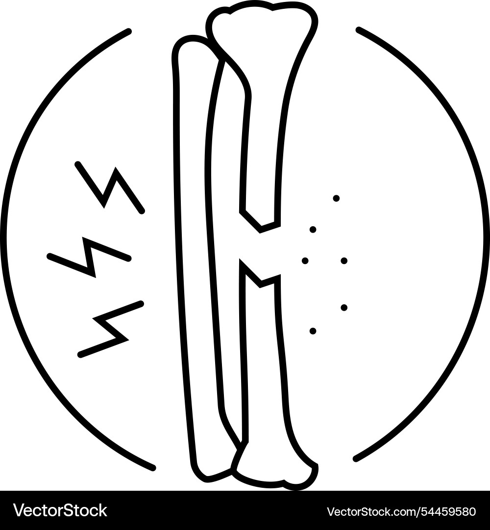 Tibia Bruch Osteoporose Knochenlinie Symbol Tibia Bruch Osteoporose Knochenlinie Symbol vektorbild