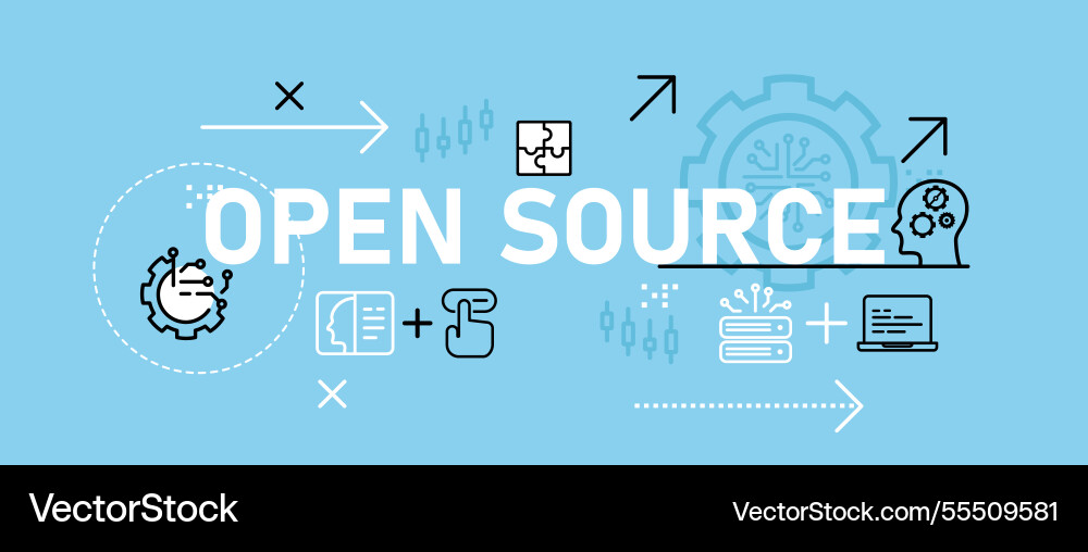 Open Source konzeptionelle Software-Programmierung Open Source konzeptionelle Software-Programmierung vektorbild