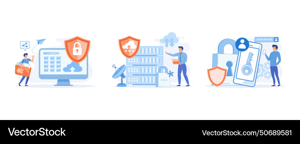Server security and data protection concept Vector Image