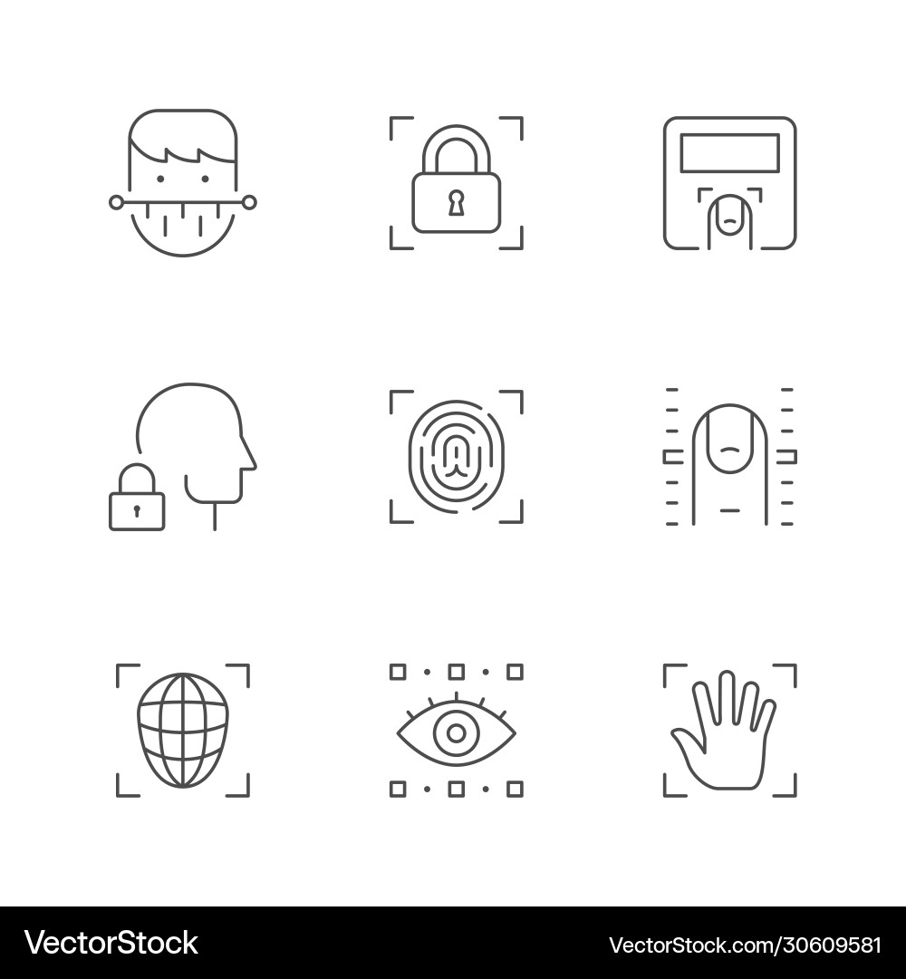 Set line icons biometry Set line icons biometry vector image