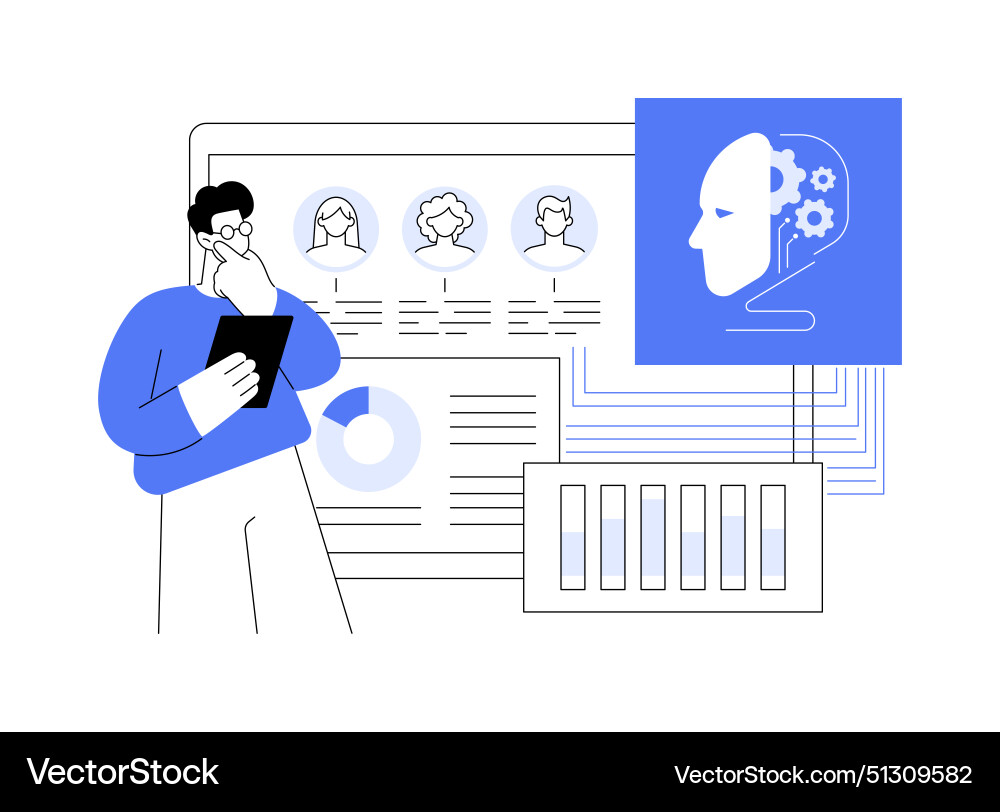 Ai-analyzed user behavior abstract concept Ai-analyzed user behavior abstract concept vector image