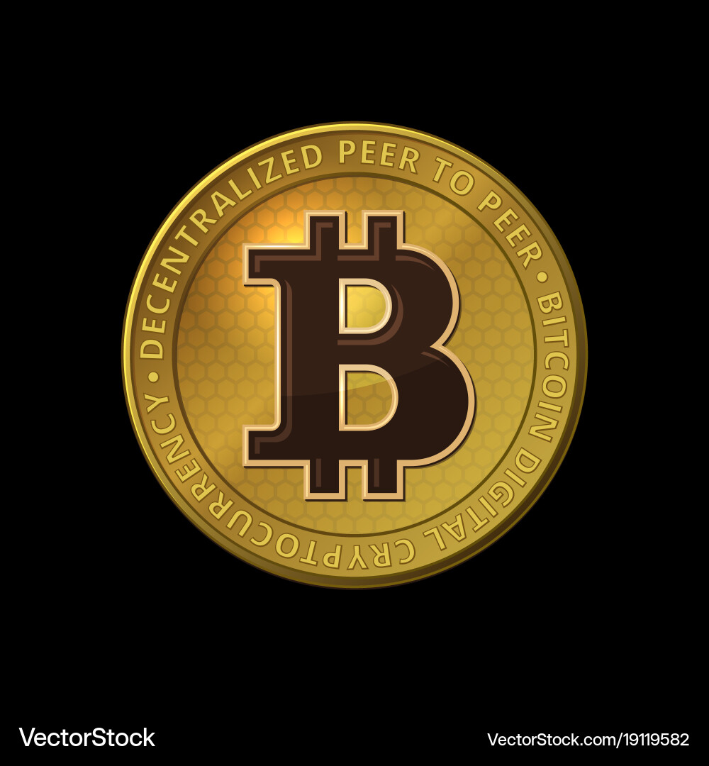 Bitcoin Symbol on Black Background – Royalty-Free Vector | VectorStock