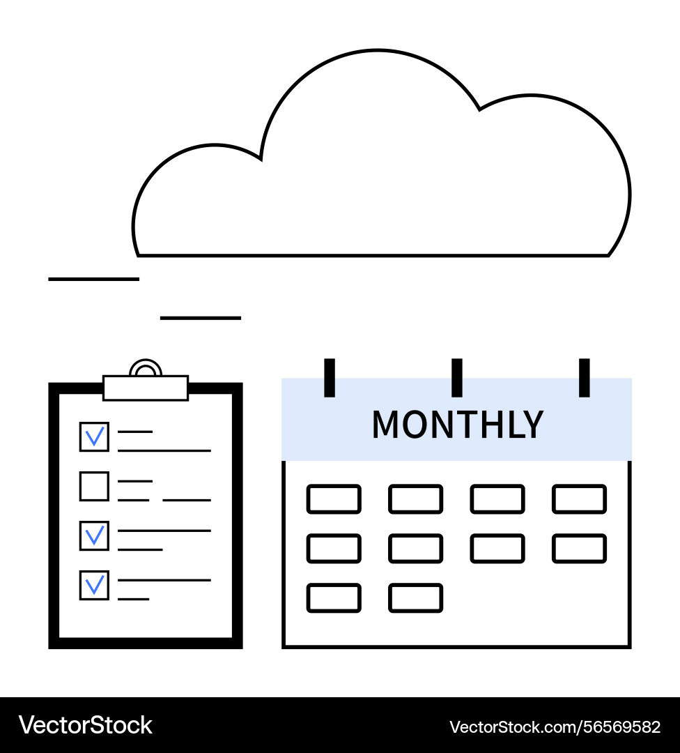 Cloud storage integration with checklist Cloud storage integration with checklist vector image