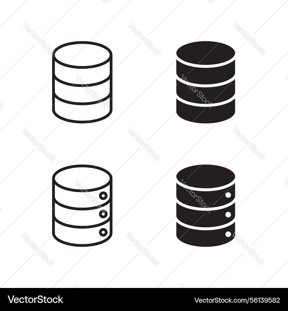 Database icon set Vector Image