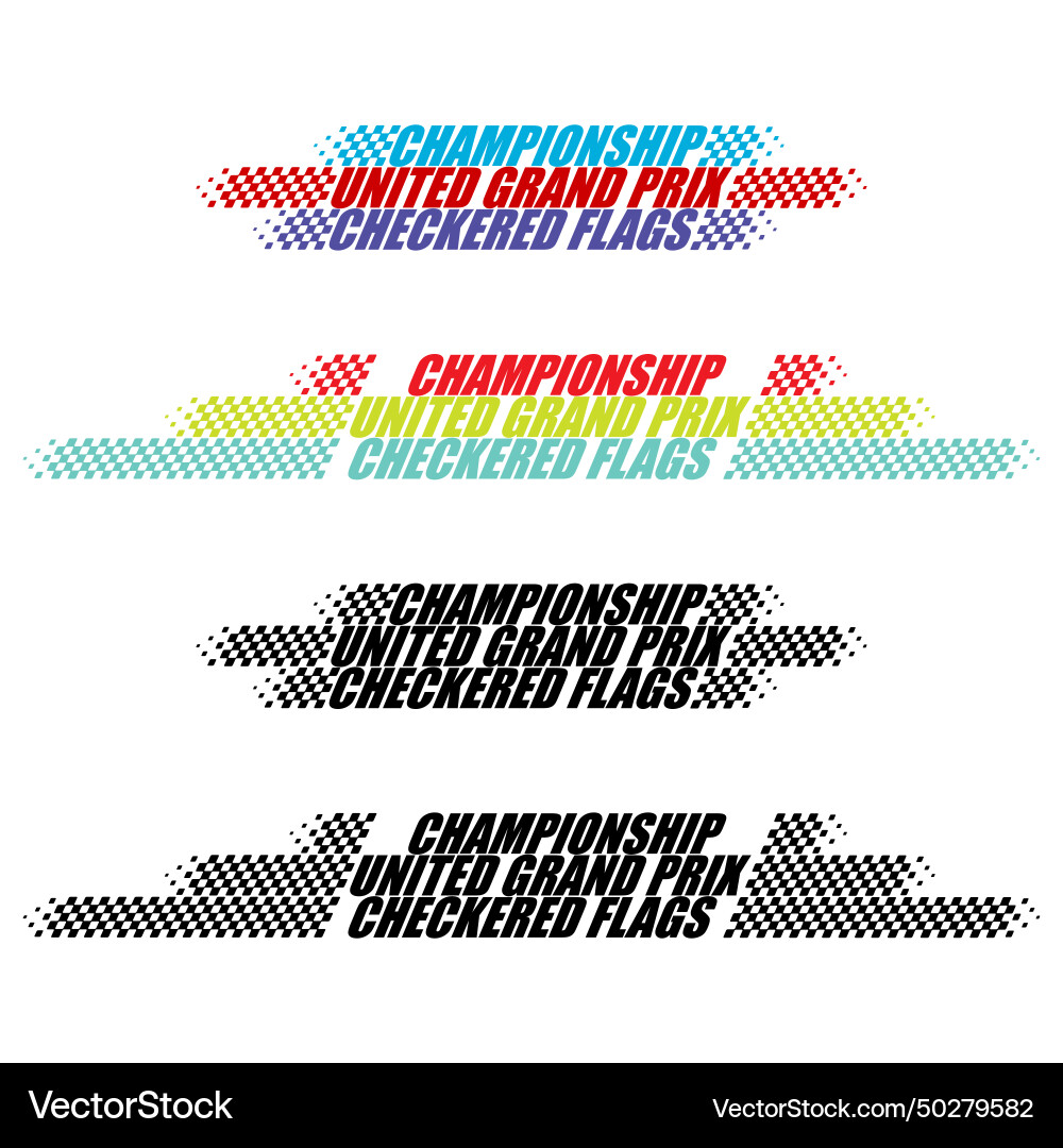 Different checkered lines with sample text Different checkered lines with sample text vector image