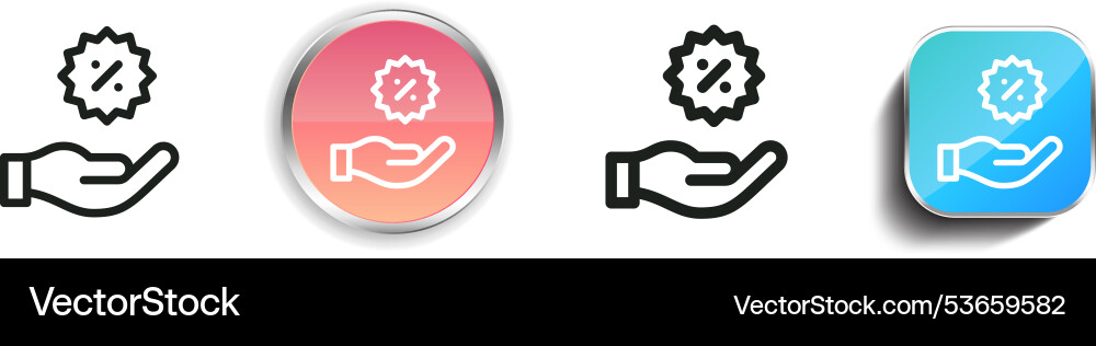 Discount icon thin linear regular and button vector image