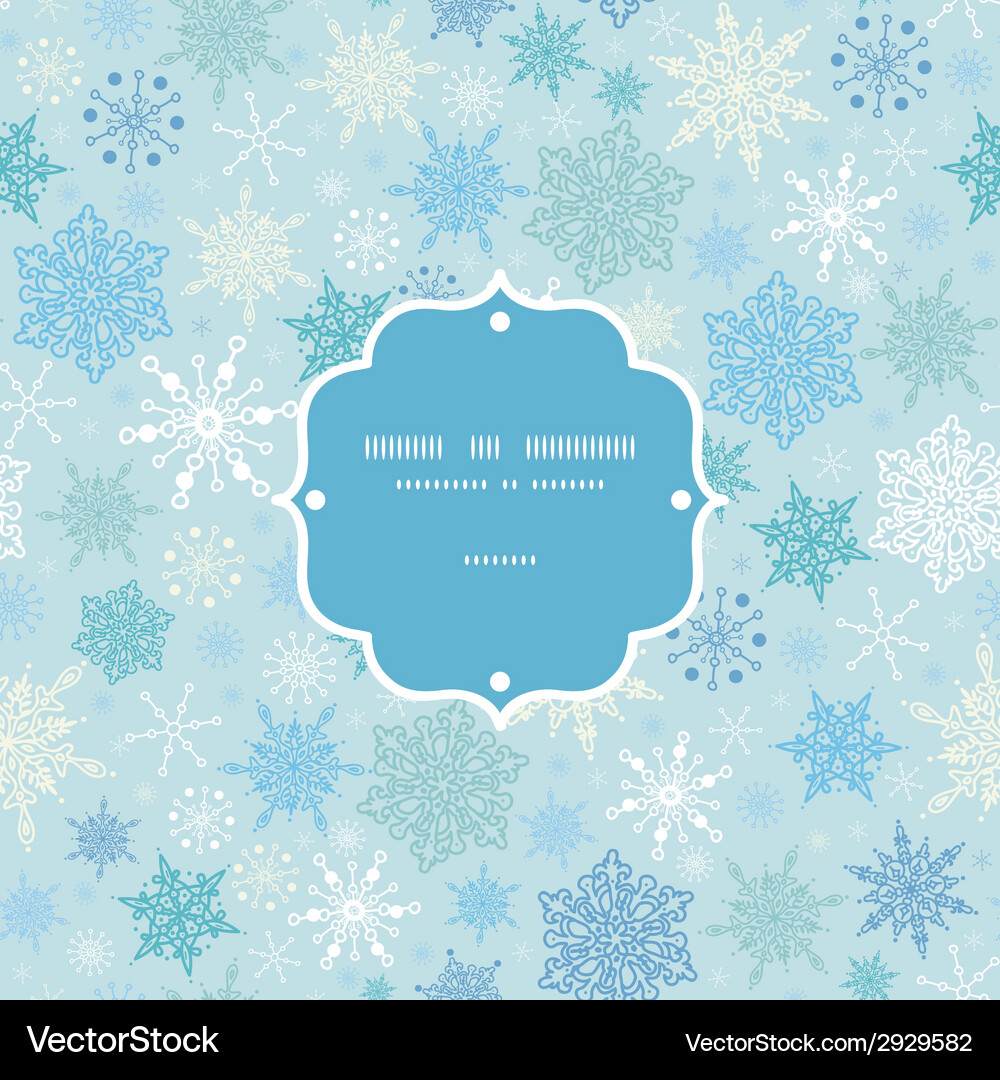 Falling snow frame seamless pattern background Vector Image