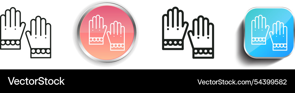 Gloves icon thin linear regular and button style vector image