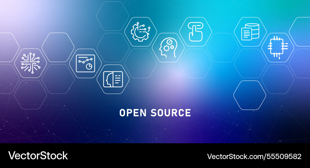 Open source gradient header software license Open source gradient header software license vector image