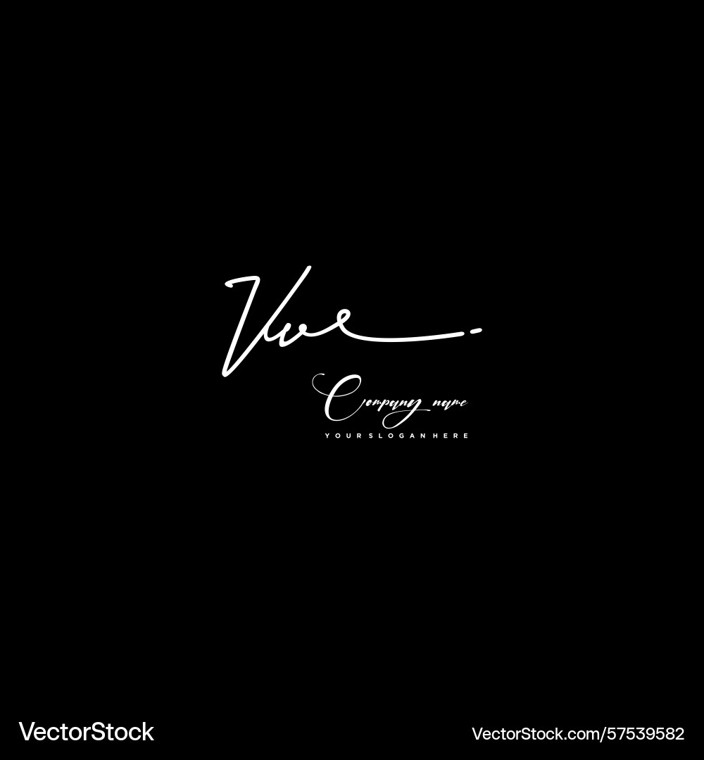 Signature style vv initial logos initials logo Vector Image
