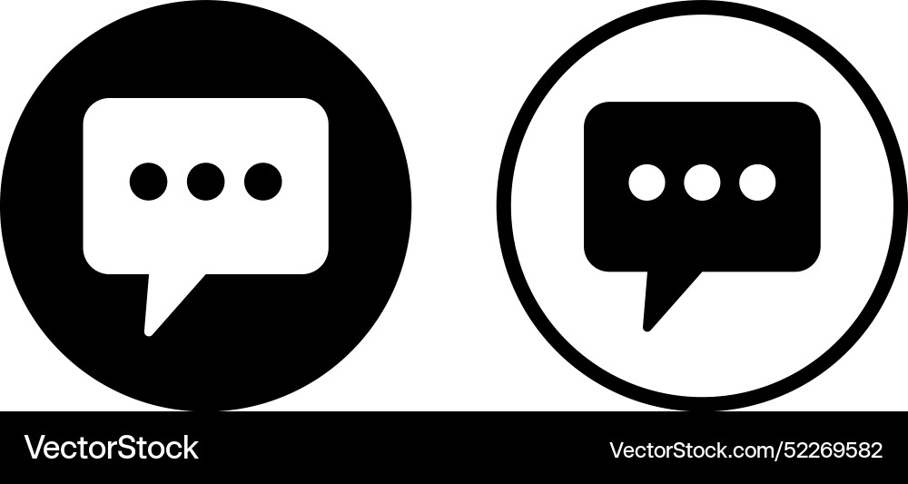Speech bubble icon set in two styles isolated Speech bubble icon set in two styles isolated vector image