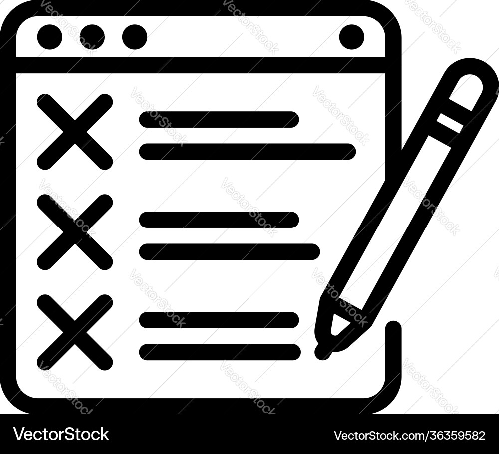 Web to do list icon outline style Vector Image