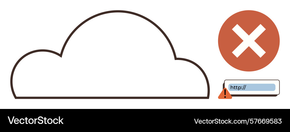 Cloud access denied with security error Cloud access denied with security error vector image