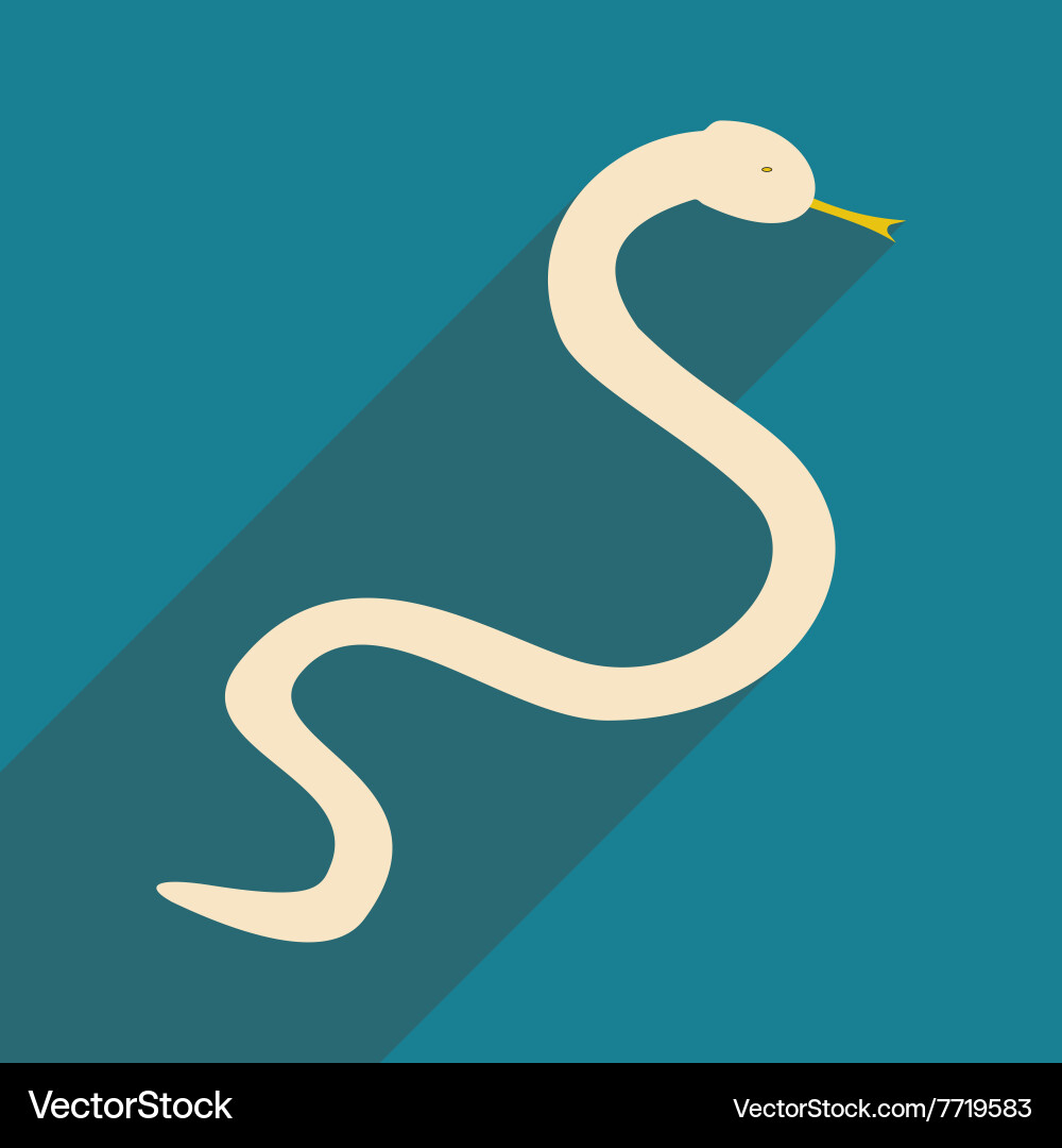 Flat with shadow icon and mobile application snake vector image