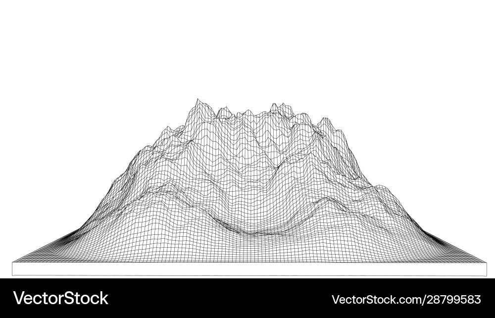 Kurve Linien in Form Teil Bergkette Kurve Linien in Form Teil Bergkette vektorbild