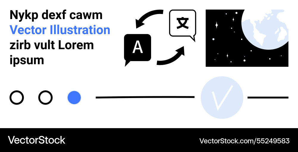 Language translation process with speech bubble Language translation process with speech bubble vector image