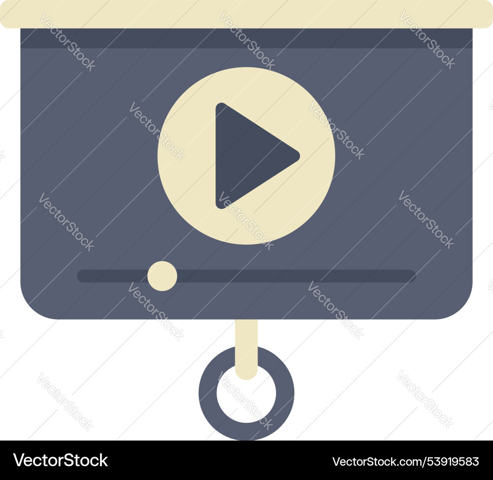 Projector screen displaying video content Projector screen displaying video content vector image