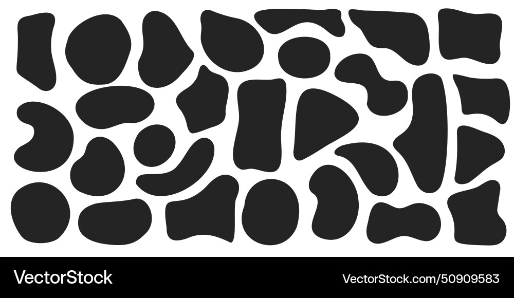 Set of organic irregular blob shapes black random vector image