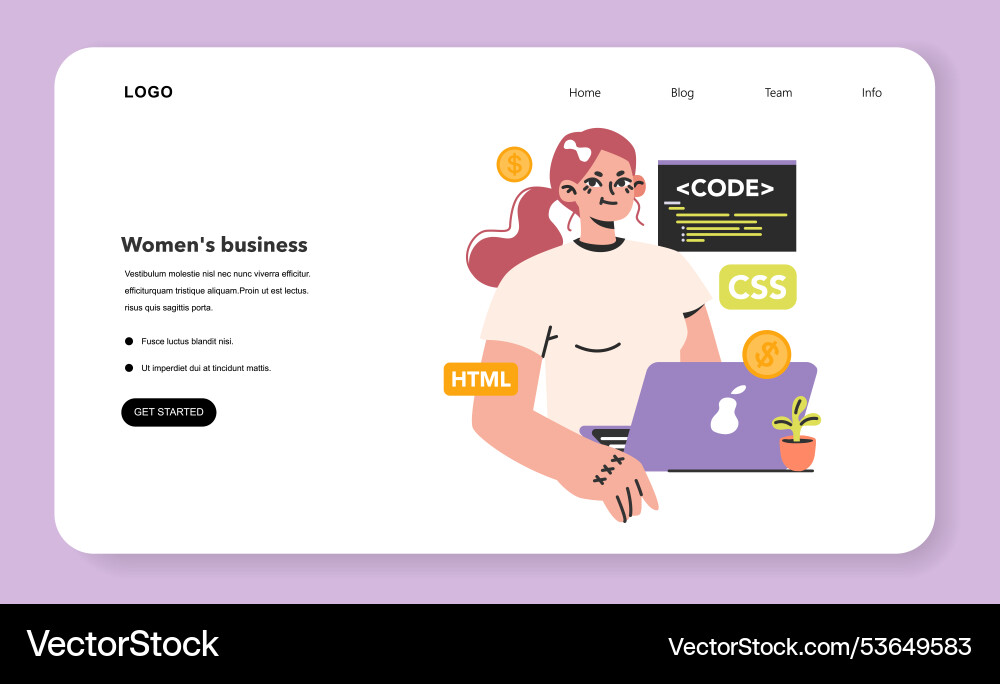Software developer web banner or landing page Software developer web banner or landing page vector image